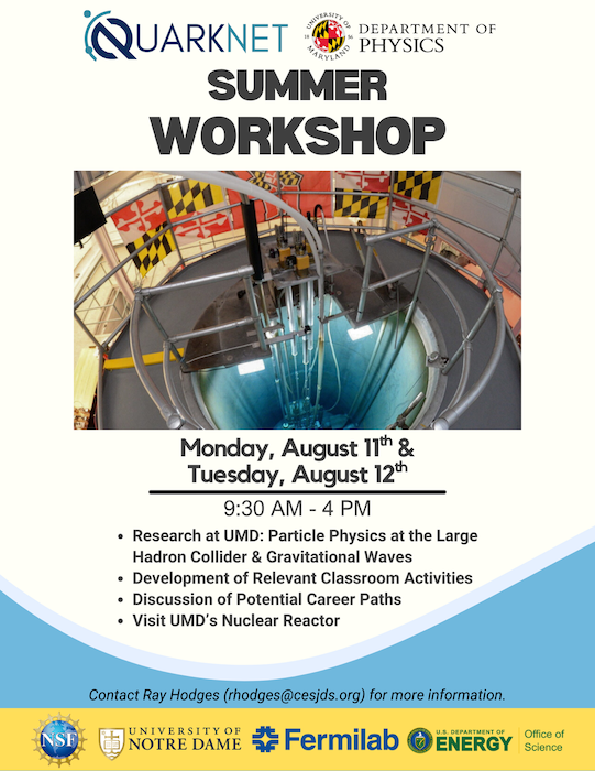 Recruitment flier for the UMD summer workshop